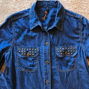 Seven lightweight Cotton Denim Shirt sz M